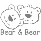 Muursticker Groot Bear & Bear Grijs 1